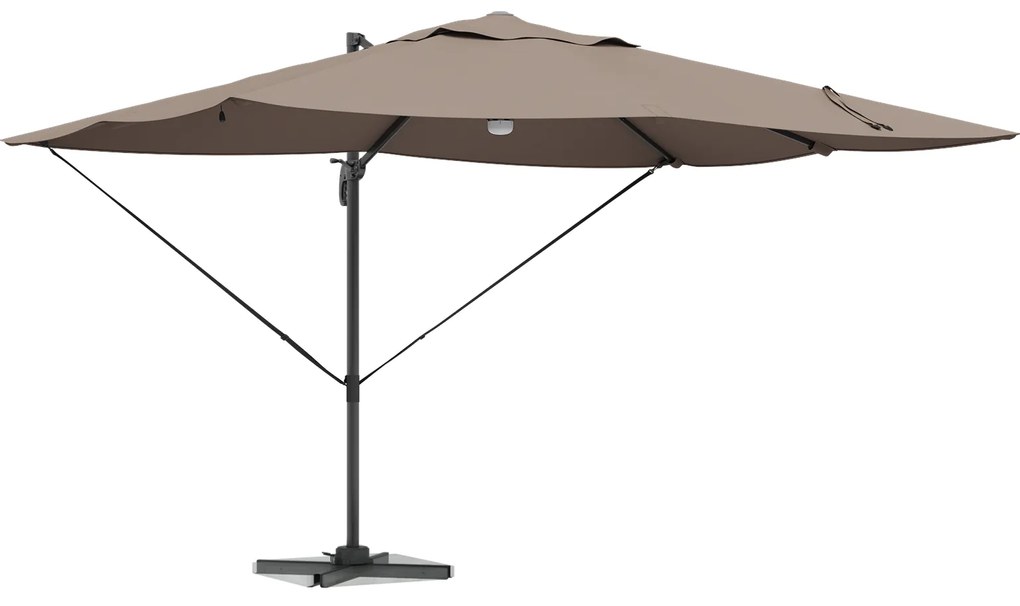 vidaXL Ανθρώπινη Ρωμαϊκή Ομπρέλα με LEDs, Ταυπέ 352x251x265 εκ, Αλουμίνιο