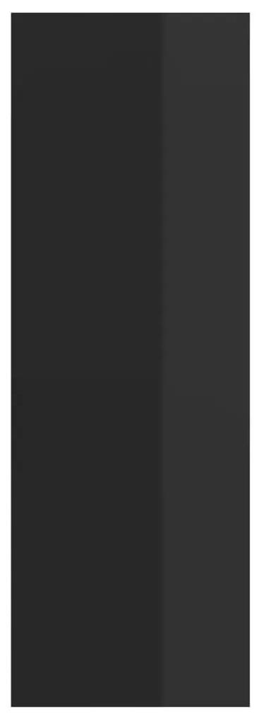 Έπιπλο Τηλεόρασης Κρεμαστό Γυαλ. Μαύρο 37x37x107 εκ Μοριοσανίδα - Μαύρο