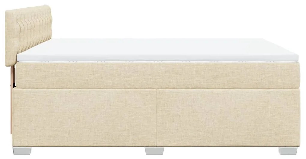 ΚΡΕΒΑΤΙ BOXSPRING ΜΕ ΣΤΡΩΜΑ ΚΡΕΜ 140X190 ΕΚ. ΥΦΑΣΜΑΤΙΝΟ 3285895