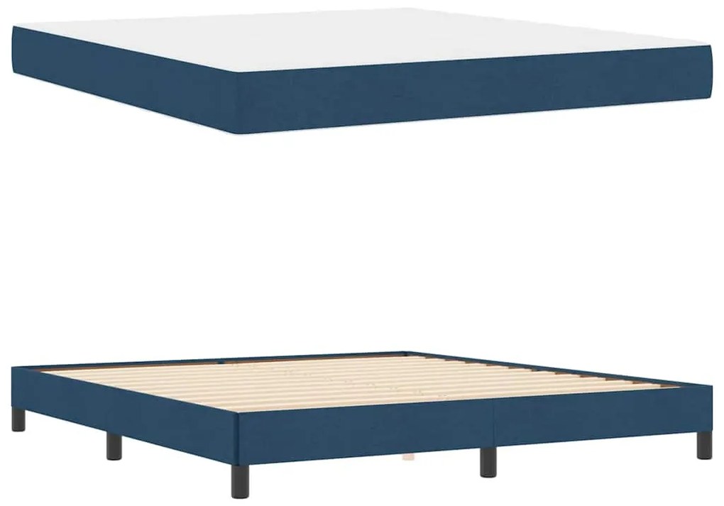 vidaXL Κρεβάτι με ελατήρια με στρώμα Μπλε 180 x 200 cm ύφασμα