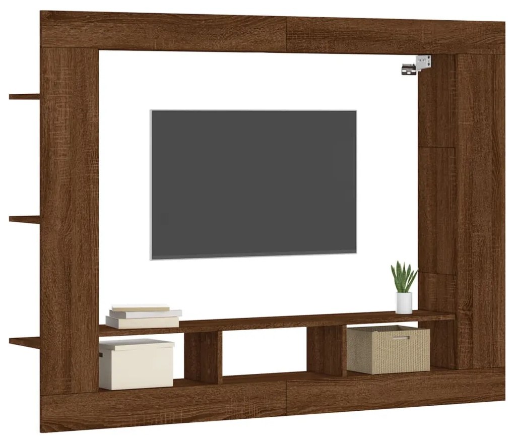 vidaXL Έπιπλο Τηλεόρασης Καφέ Δρυς 152x22x113 εκ. Επεξ. Ξύλο