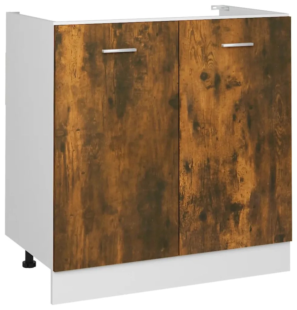 vidaXL Ντουλάπι Νιπτήρα "Lyon" Καπνιστή Δρυς 80x46x81,5 εκ. από Τεχνητό Ξύλο