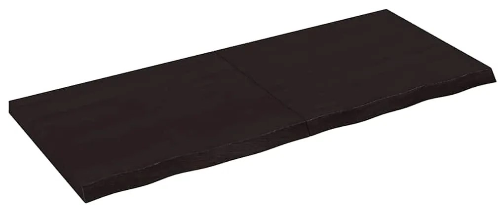vidaXL Πάγκος Μπάνιου Σκούρο Καφέ 120x50x(2-4) εκ. Επεξεργ. Μασίφ Ξύλο