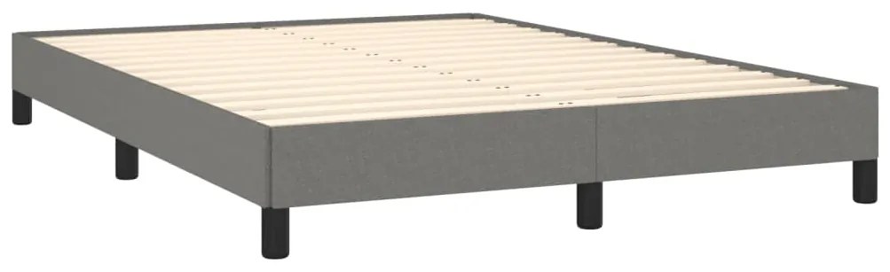 vidaXL Κρεβάτι Boxspring με Στρώμα Σκούρο Γκρι 140x190 εκ. Υφασμάτινο