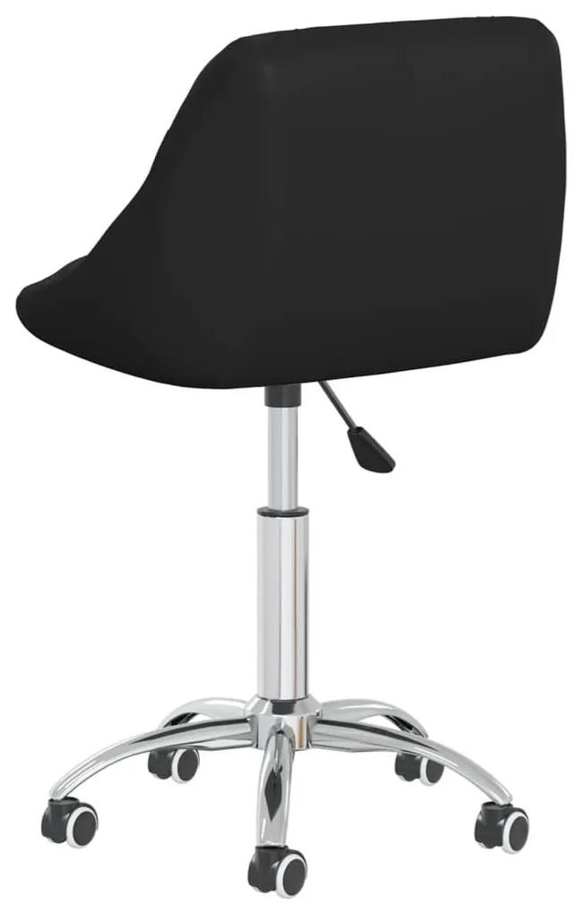 Καρέκλα Τραπεζαρίας Περιστρεφόμενη Μαύρη από Συνθετικό Δέρμα - Μαύρο