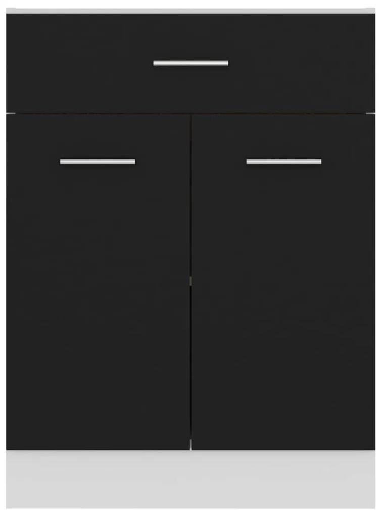 Ντουλάπι με Συρτάρι Μαύρο 60x46x81,5 εκ. Μοριοσανίδα - Μαύρο