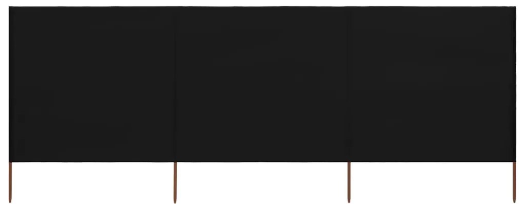 vidaXL Προστατευτικό Αέρα με 3 Πάνελ Μαύρο 400 x 120 εκ. Υφασμάτινο