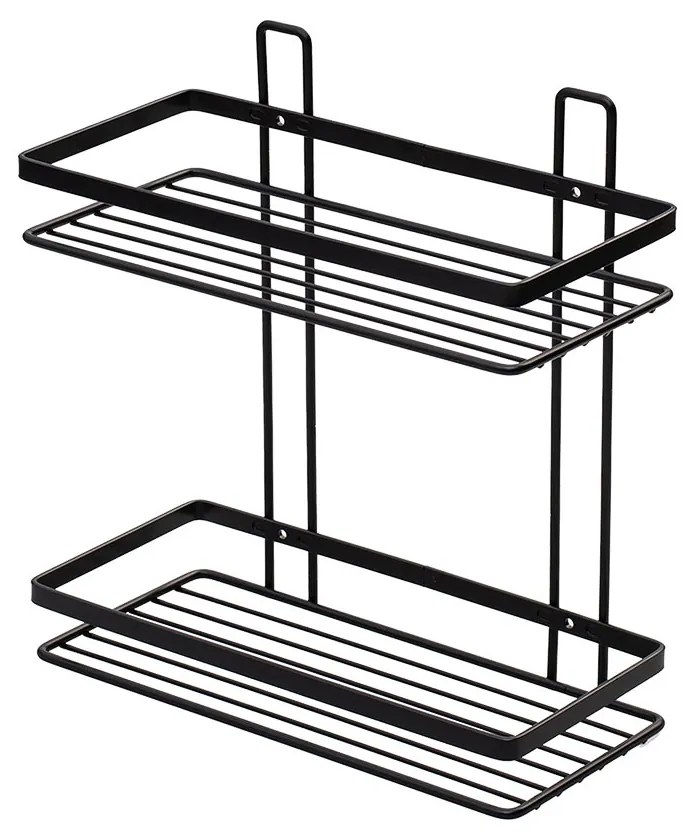 Ραφιέρα Μπάνιου Διπλή (25.1x12.5x27.2) Estia Elegant Black 02-8703