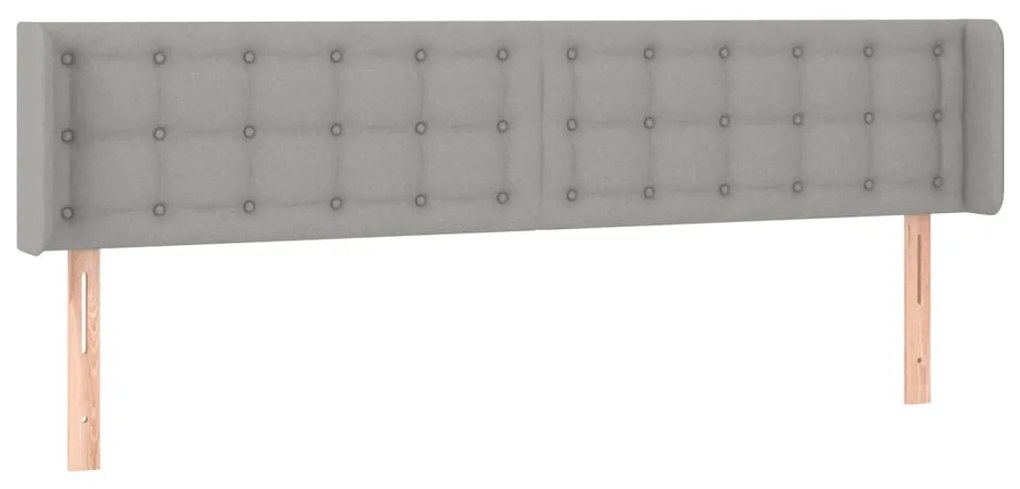 vidaXL Κεφαλάρι Κρεβατιού LED Ανοιχτό Γκρι 203x16x78/88 εκ. Υφασμάτινο