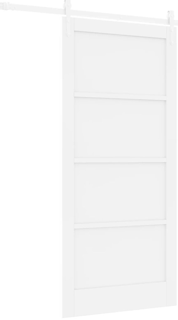 vidaXL Συρόμενη Πόρτα  με Σετ Υλικών Λευκή 93x202 εκ. Συμπαγές Ξύλο Πεύκου
