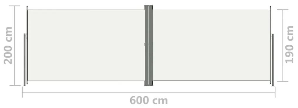 Σκίαστρο Πλαϊνό Συρόμενο Κρεμ 200 x 600 εκ. - Κρεμ
