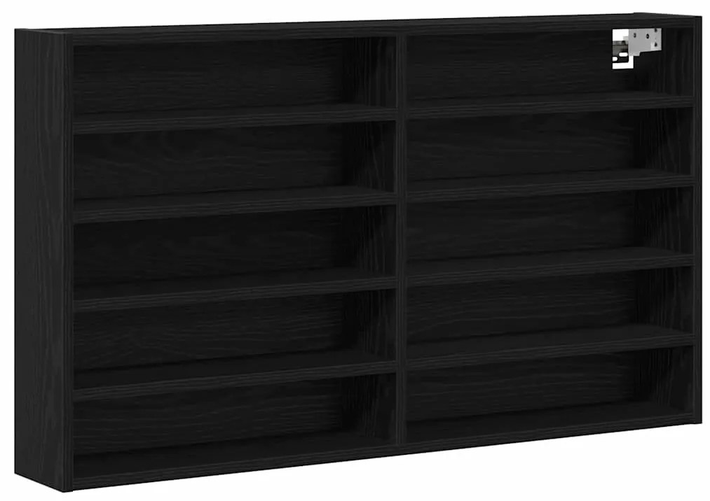 vidaXL Βιτρίνα με ράφι Μαύρη Οξυά 100 x 15 x 58 cm Επεξεργασμένο ξύλο
