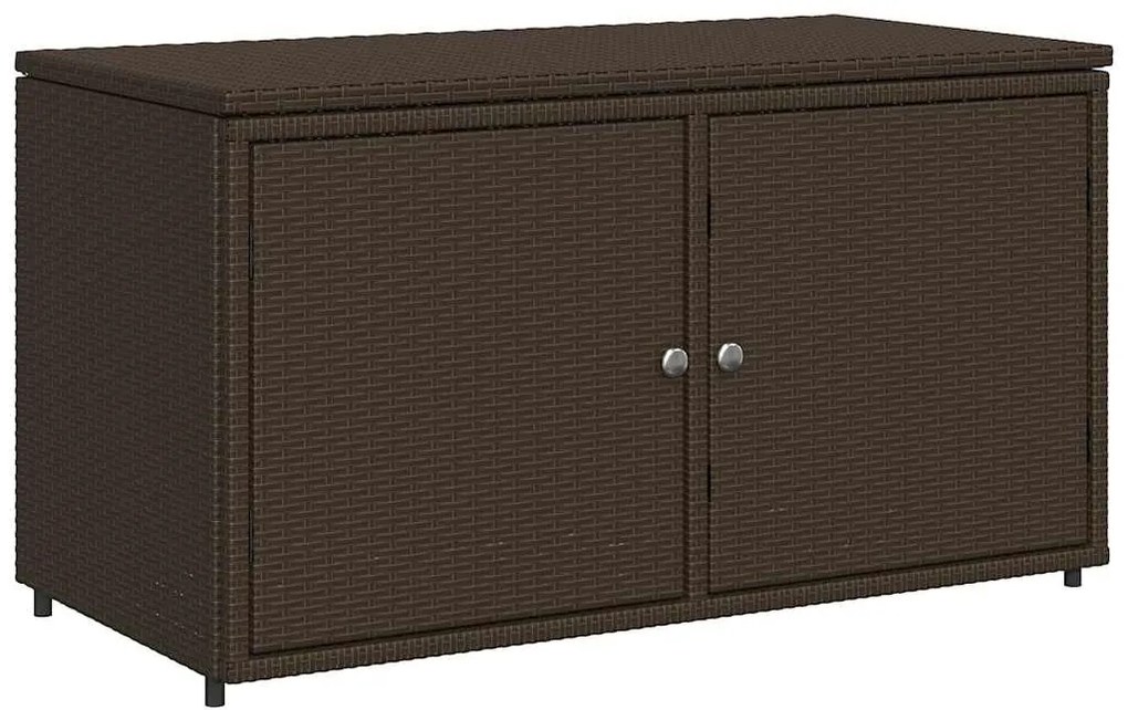 vidaXL Ντουλάπι Αποθήκευσης Κήπου Καφέ 110x55x60,5 εκ. Συνθετικό Ρατάν