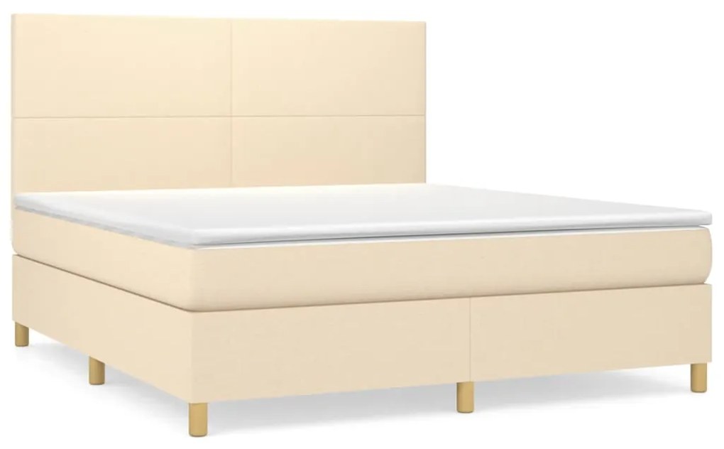 ΚΡΕΒΑΤΙ BOXSPRING ΜΕ ΣΤΡΩΜΑ ΚΡΕΜ 180X200 ΕΚ. ΥΦΑΣΜΑΤΙΝΟ 3142198