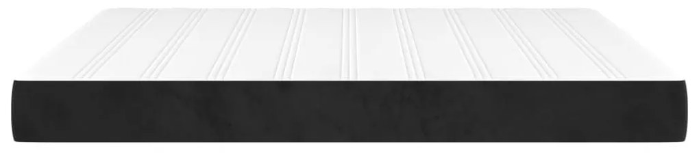 Στρώμα με Pocket Springs Μαύρο 160x200x20 εκ. Βελούδινο - Μαύρο