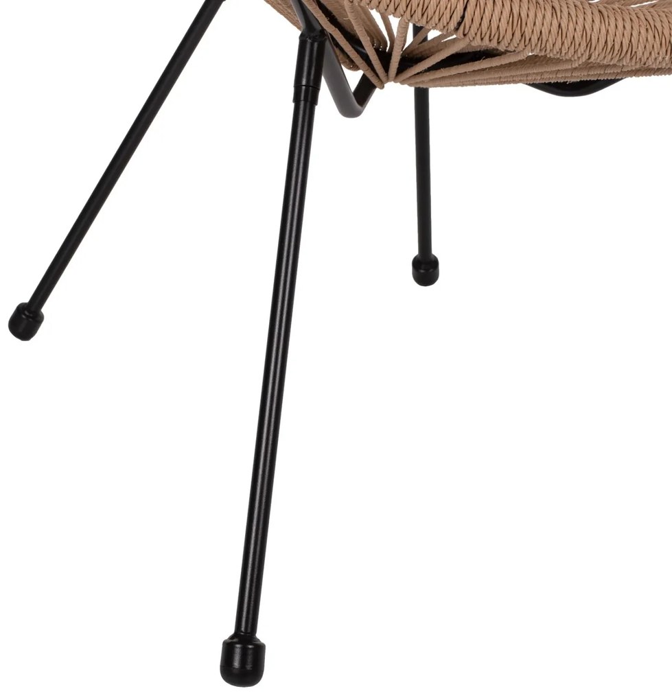 Καρέκλα - Πολυθρόνα ACAPULCO C5871.01 Μεταλλική Μαύρη με Twisted Wicker Τύπου Φωλιά 70x73x79 εκ. 70x73x79 εκ.