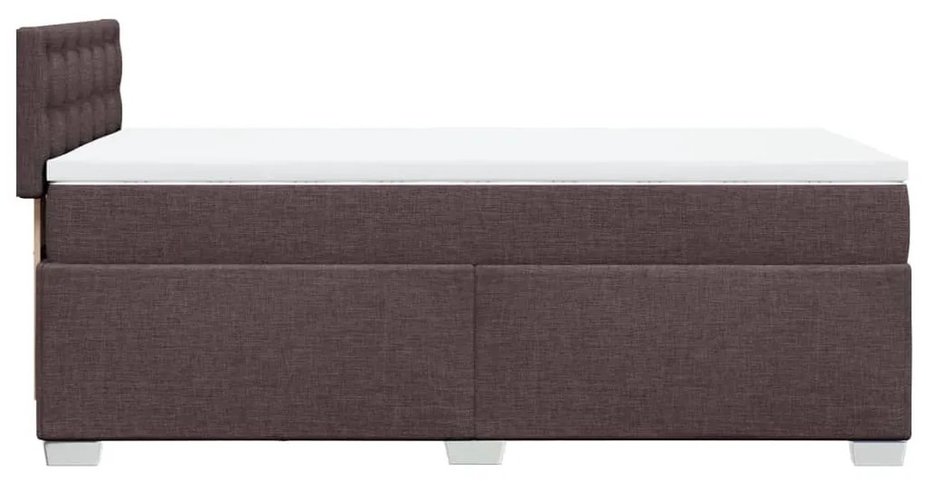 vidaXL Κρεβάτι Boxspring με Στρώμα Σκούρο Καφέ 90x200 εκ. Υφασμάτινο