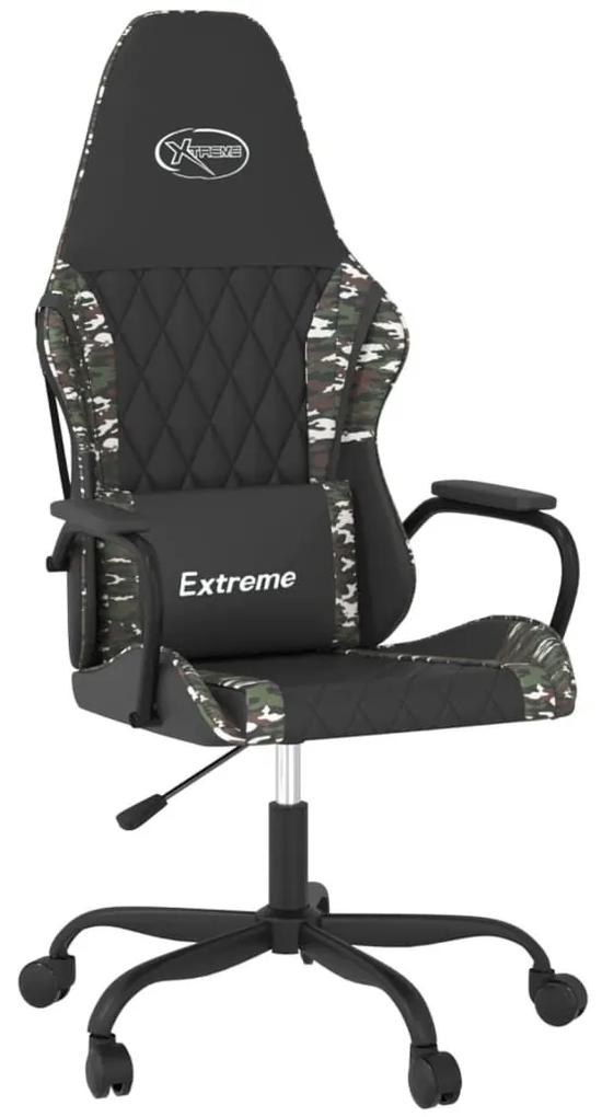 Καρέκλα Gaming Μασάζ Μαύρο/Παραλλαγή από Συνθετικό Δέρμα - Μαύρο