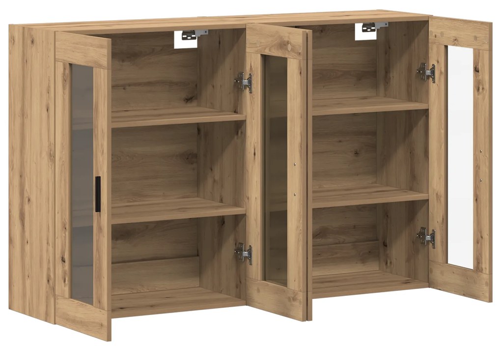 vidaXL Τοίχου Ντουλάπια 2 τεμ Artisan Δρυός 69.5x34x90 εκ Υλικά Κατασκευής
