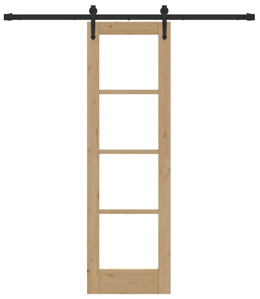 vidaXL Ολισθητή Πόρτα Καφέ 61 x 198.5 εκ. Ξύλο και μέταλλο