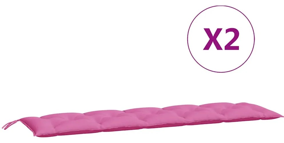 vidaXL Μαξιλάρια Πάγκου Κήπου 2 τεμ. Ροζ από Ύφασμα Oxford