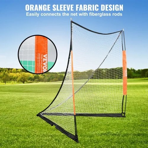 VEVOR Lacrosse Goal, 6&#039; x 6&#039; Lacrosse Net, Portable Lacrosse Goal with Carry Bag, Fiberglass Rod Backyard Lacrosse Training Equipment, Easy Setup Collegiate Goal, Perfect for Youth Adult Training