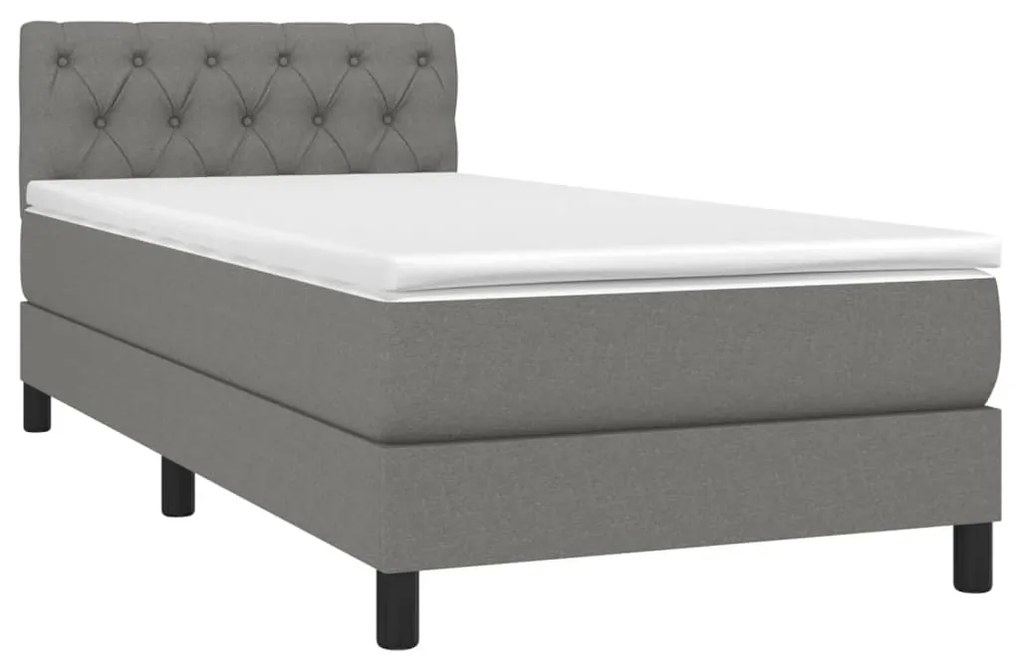 ΚΡΕΒΑΤΙ BOXSPRING ΜΕ ΣΤΡΩΜΑ ΣΚΟΥΡΟ ΓΚΡΙ 80X200 ΕΚ. ΥΦΑΣΜΑΤΙΝΟ 3140250