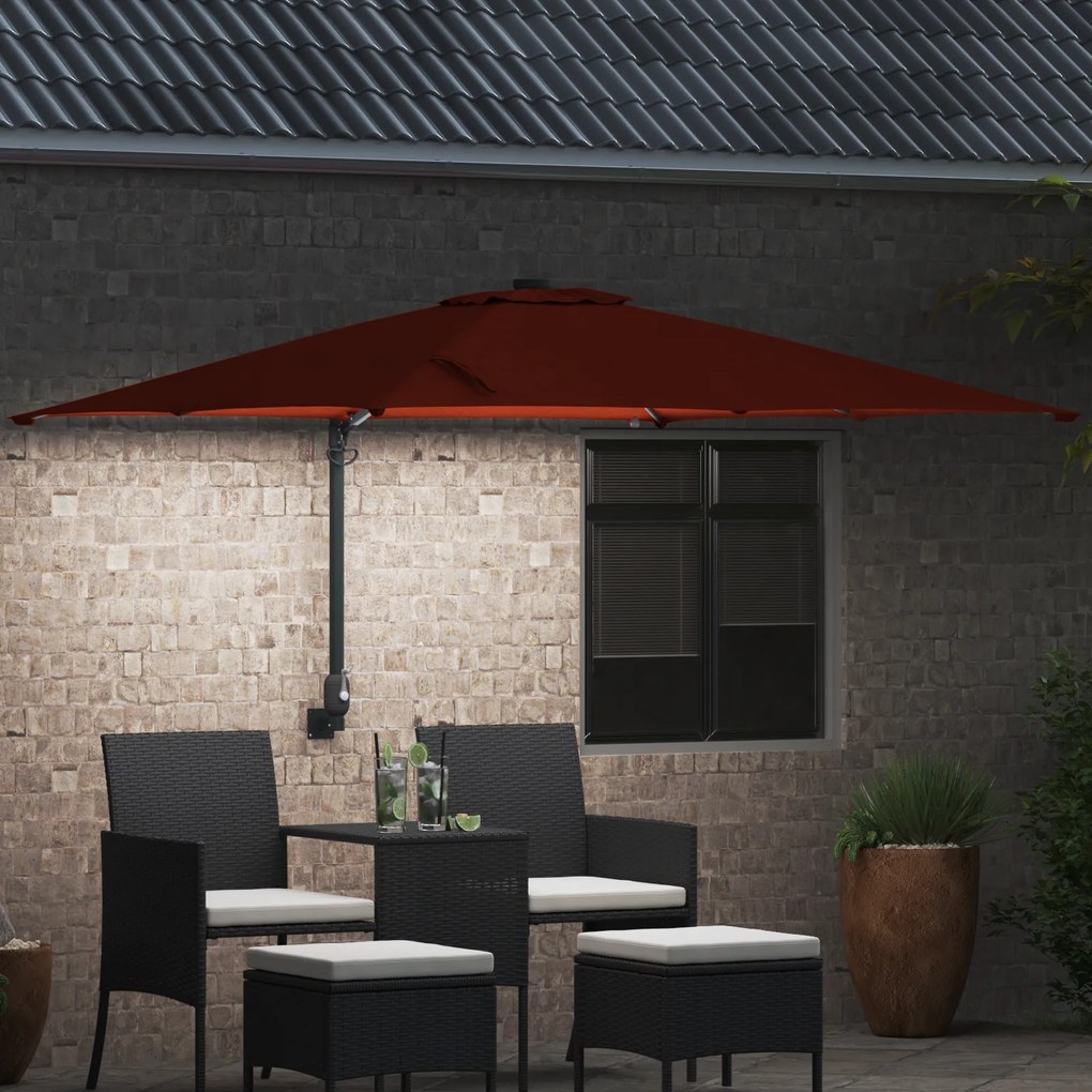 vidaXL Ομπρέλα Κήπου Τερακότα 248.5 x 247.5 x 160 εκ. ύφασμα