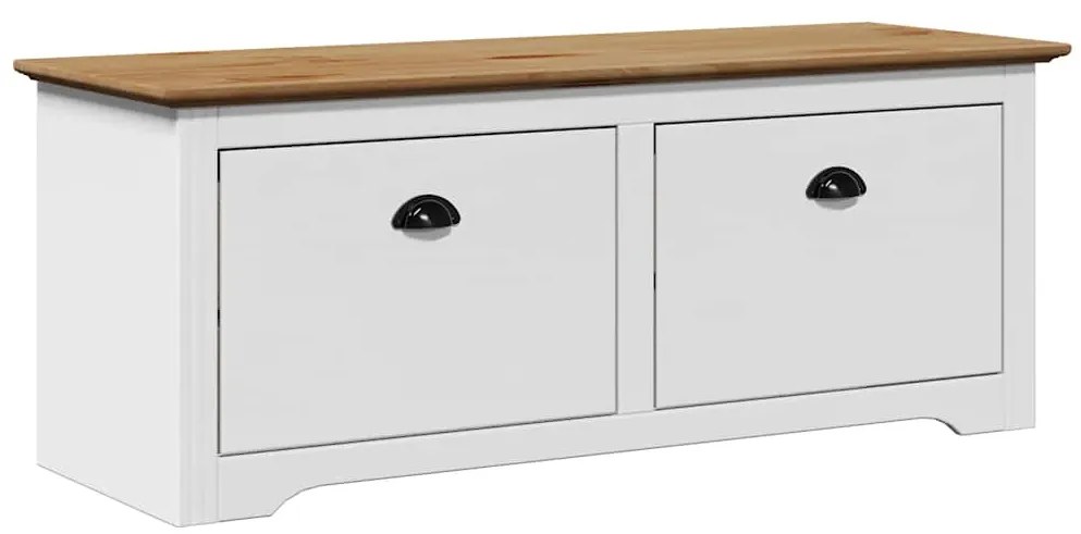 Πάγκος διαδρόμου vidaXL BODO Λευκό και καφέ 114x40x45 cm