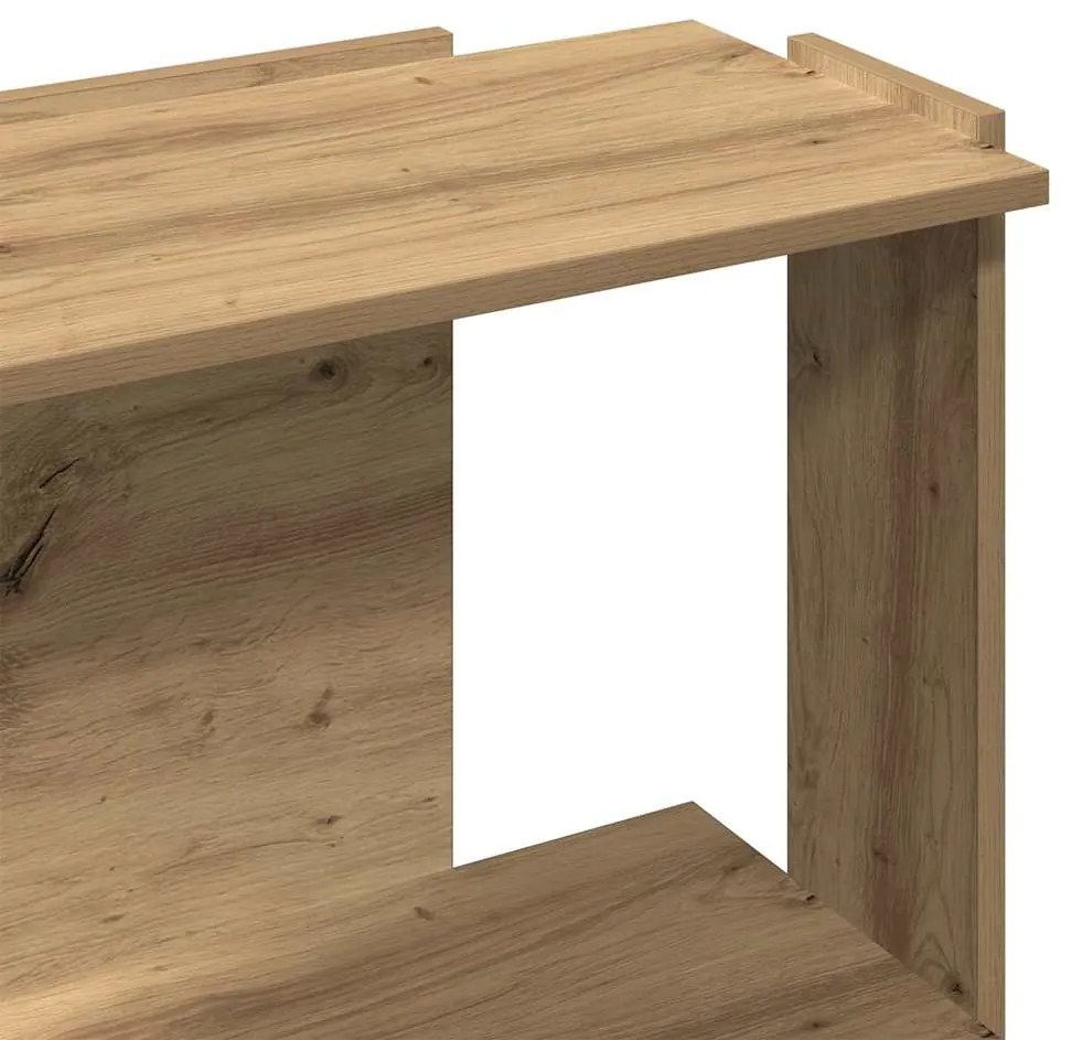 Βιβλιοθήκη 3 επιπέδων Δρυς τεχνίτης 60x30x80 cm - Καφέ
