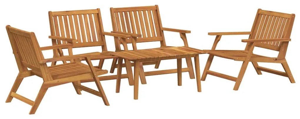 vidaXL Σετ Εξωτερικής Τραπέζης 5 pcs Καφέ Μασίφ ξύλο ακακίας