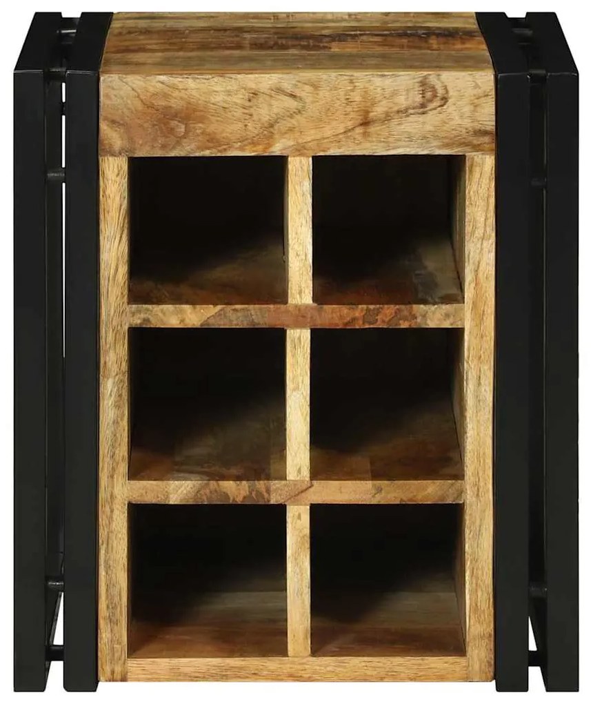 vidaXL Ράφι Κρασιού Καφέ και Μαύρο 35 x 35 x 39 εκ Στερεό ξύλο μάνγκο