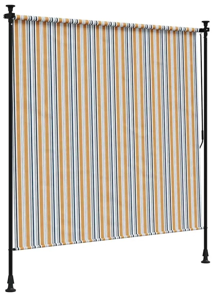 vidaXL Στόρι Ρόλερ Εξ. Χώρου Κίτρινο/Λευκό 150x270 εκ. Ύφασμα/Ατσάλι
