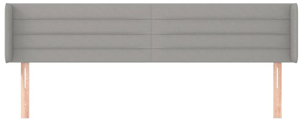 vidaXL Κεφαλάρι με Πτερύγια Ανοιχτό Γκρι 203x16x78/88 εκ. Υφασμάτινο