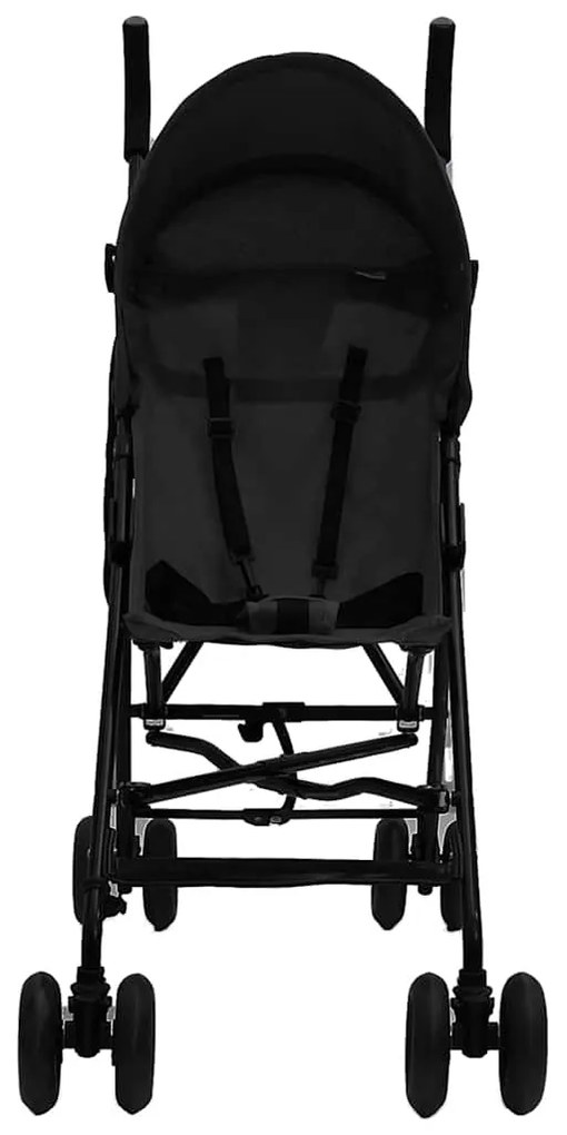 vidaXL Καροτσάκι Μωρού Ανθρακί / Μαύρο Ατσάλινο