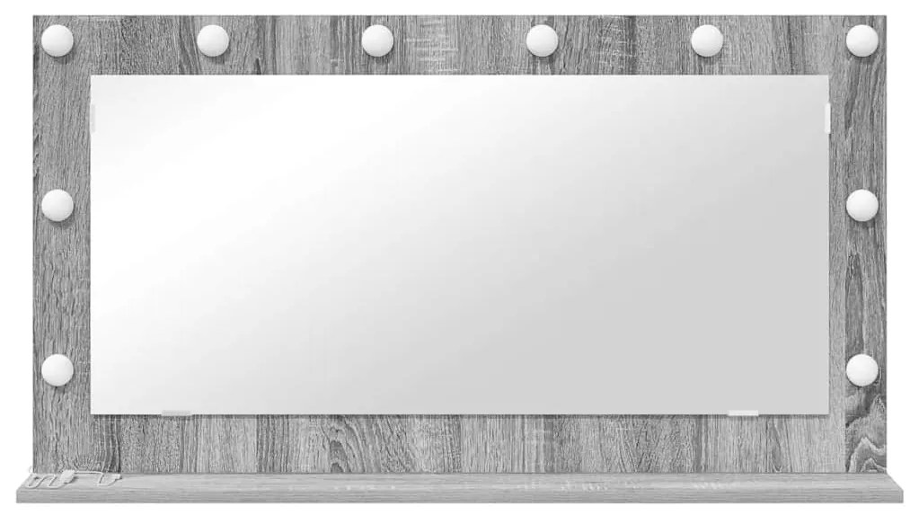 vidaXL Καθρέφτης τουαλέτας Ορθογώνιος Γκρίζο Σονομα 100 x 55 x 18 εκ.