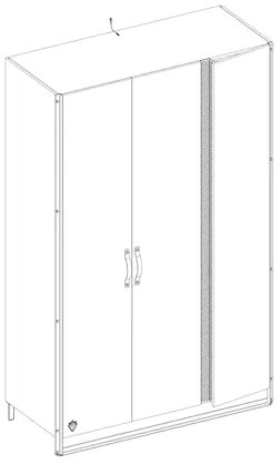 Ντουλάπα 3φυλλη DARK METAL Μαύρο + Γκρι χρώμα  DM-1002 Cilek