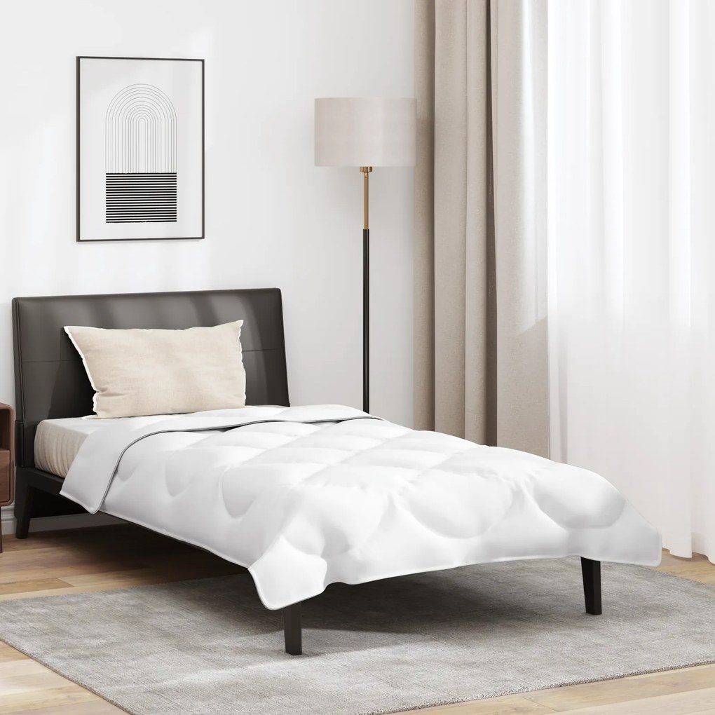 vidaXL Πάπλωμα με μαξιλάρι 2 pcs Λευκό 140 x 200 cm Μικροΐνες