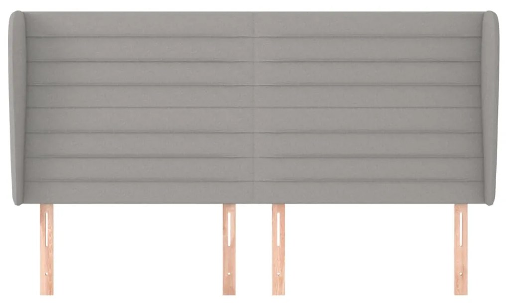 Κεφαλάρι με Πτερύγια Ανοιχτό Γκρι 163x23x118/128 εκ. Υφασμάτινο 3118102