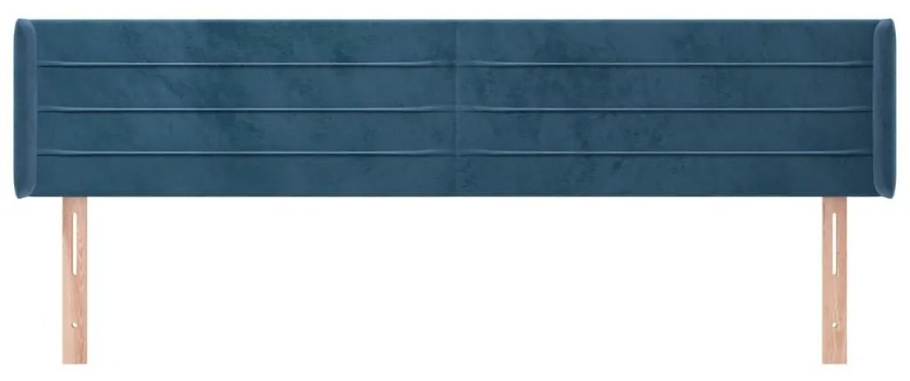 Κεφαλάρι με Πτερύγια Σκούρο Μπλε 203x16x78/88 εκ. Βελούδινο - Μπλε
