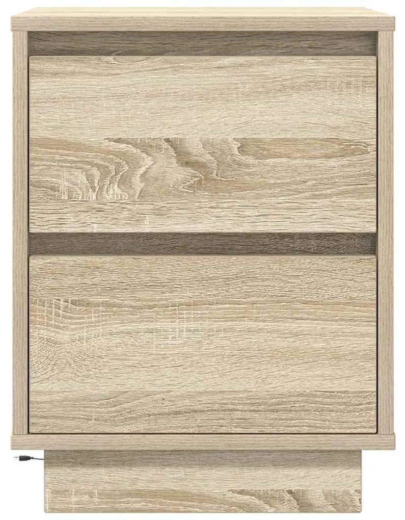 vidaXL Κομοδίνο με φώτα LED Sonoma Oak 38x34x50 cm