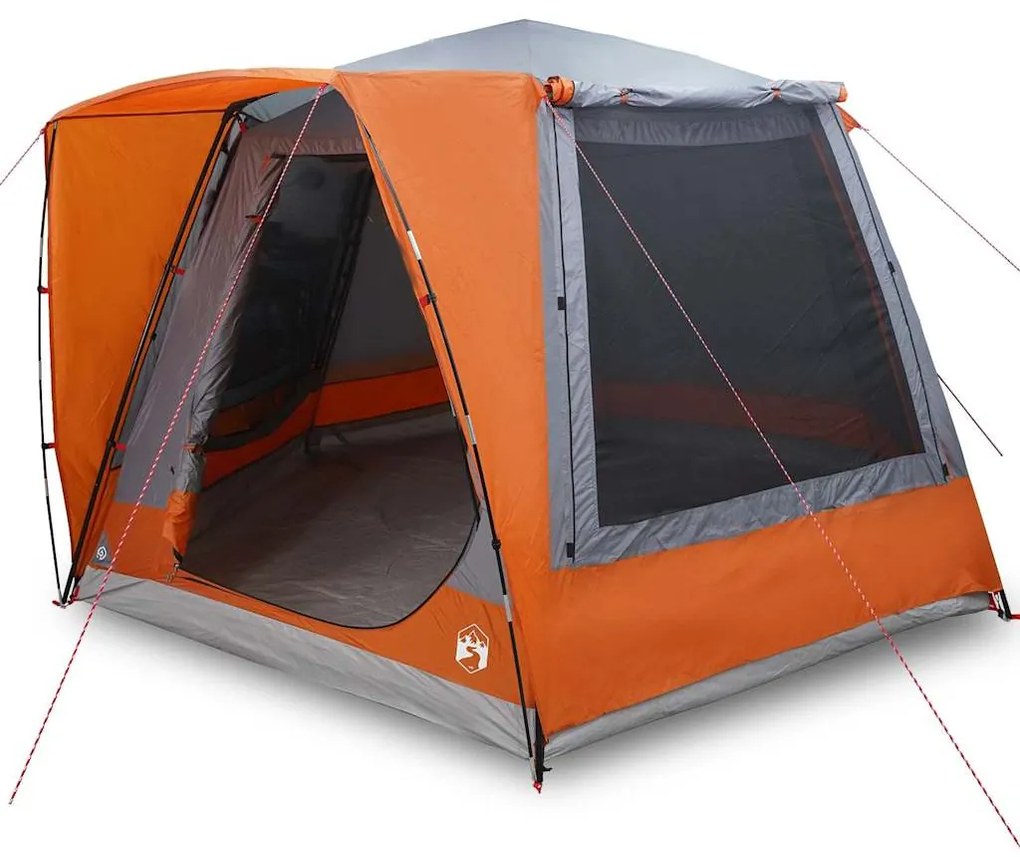 vidaXL Σκηνή Camping Γκρι και πορτοκαλί 420 x 420 x 227 εκ Πολυεστέρας