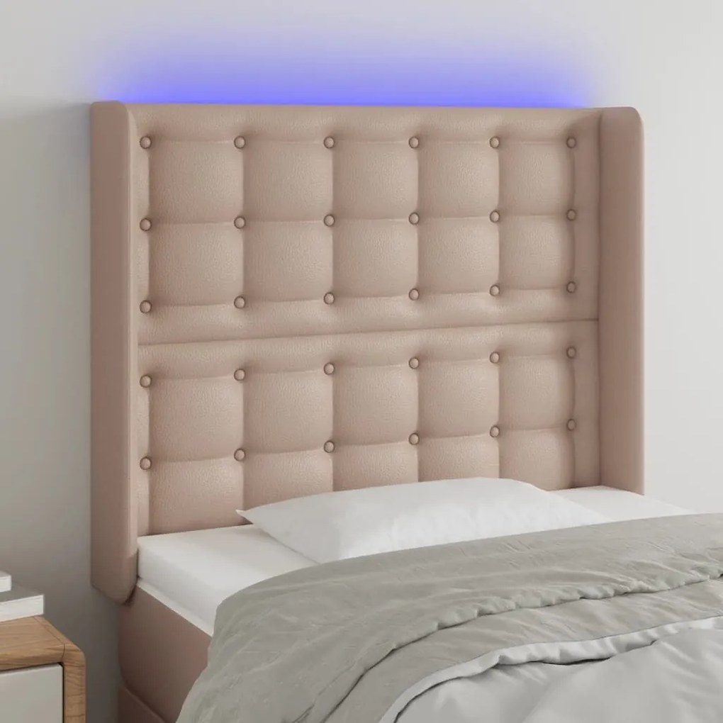 Κεφαλάρι Κρεβατιού LED Καπουτσίνο 83x16x118/128 εκ 3124125