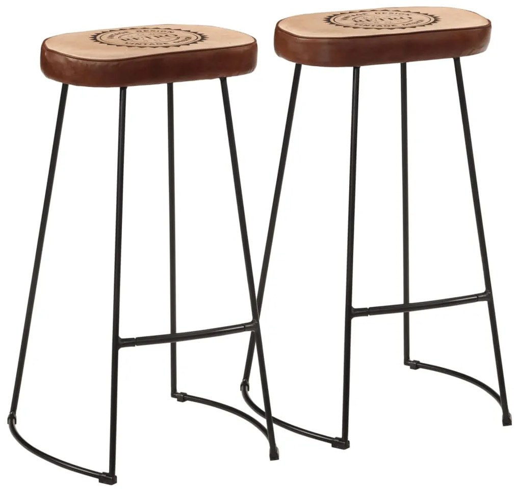 vidaXL Σκαμπό Μπαρ 2 τεμ. Σκούρο Καφέ 44 x 37,5 x 78 εκ.