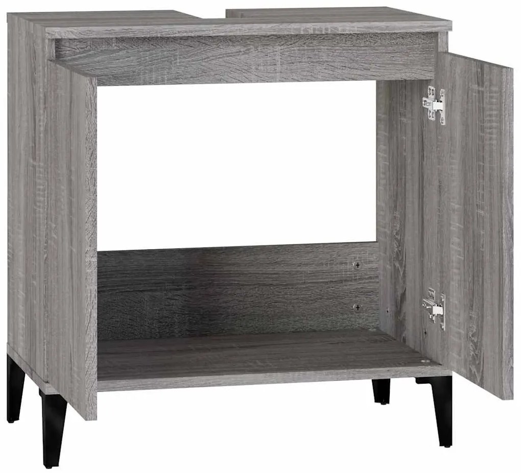 vidaXL Ντουλάπι Νιπτήρα Grey Sonoma 58 x 33 x 60 εκ. Επεξεργ. Ξύλο