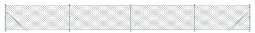 vidaXL Συρματόπλεγμα Περίφραξης Ασημί 0.8 x 10 μ. με Βάσεις Φλάντζα