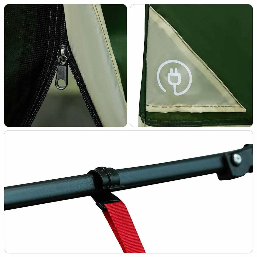 vidaXL Εσωτερική σκηνή με στέγη Πράσινο 290 x 288 x 234 εκ. ταφτάς