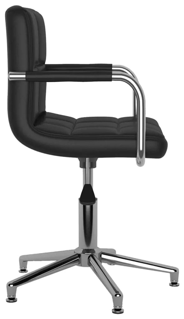 vidaXL Καρέκλα Τραπεζαρίας Περιστρεφόμενη Μαύρη από Συνθετικό Δέρμα