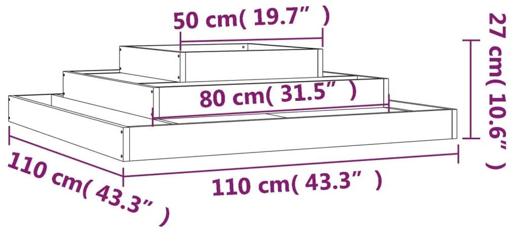 ΖΑΡΝΤΙΝΙΕΡΑ ΜΑΥΡΗ 110 X 110 X 27 ΕΚ. ΑΠΟ ΜΑΣΙΦ ΞΥΛΟ ΠΕΥΚΟΥ 823875