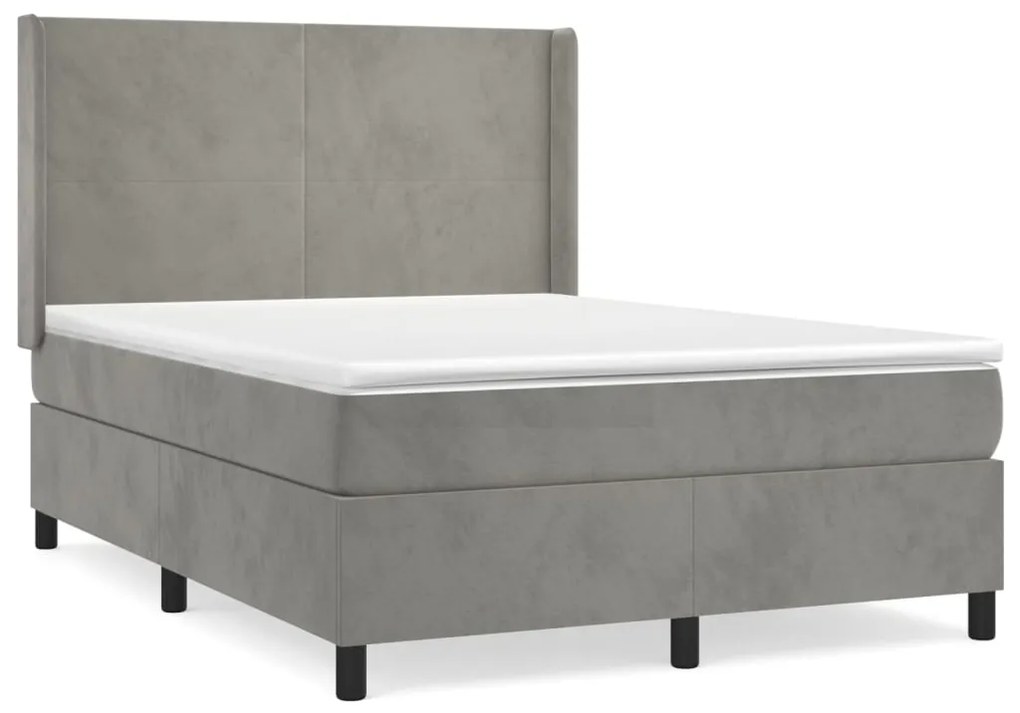 ΚΡΕΒΑΤΙ BOXSPRING ΜΕ ΣΤΡΩΜΑ ΑΝΟΙΧΤΟ ΓΚΡΙ 140X200 ΕΚ. ΒΕΛΟΥΔΙΝΟ 3132561